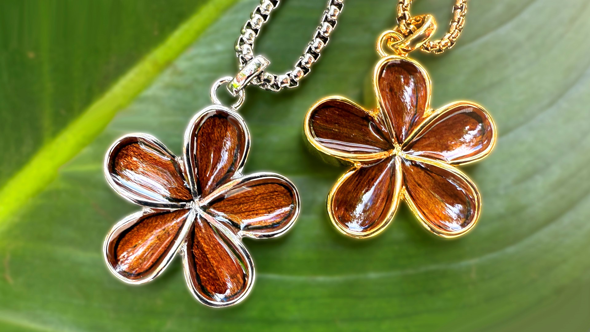 Showcase Hawaii:  Nui Koa Plumeria Pendant